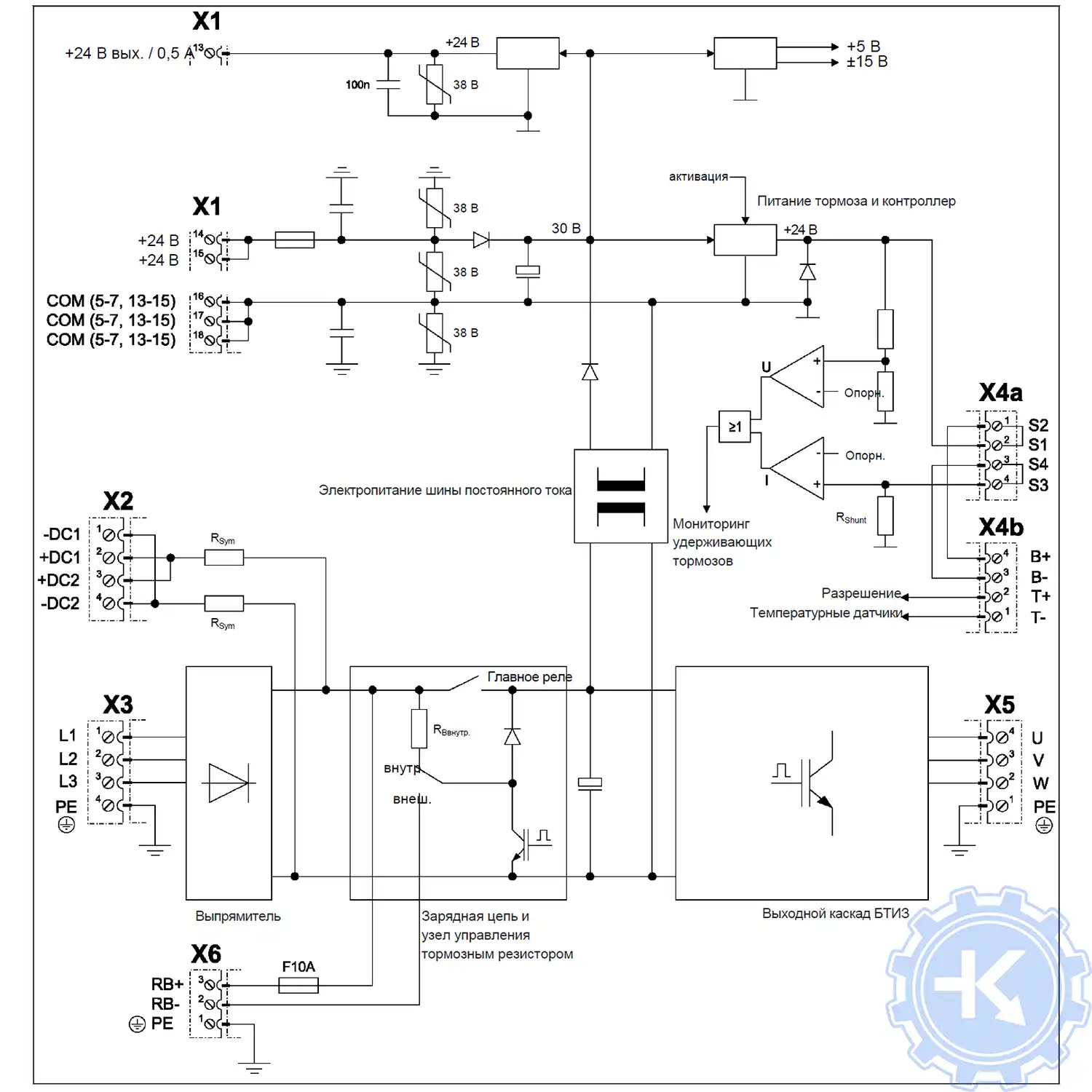 Схема входной/выходной цепи ACOPOS-1180, 1320 Схема входной/выходной цепи ACOPOS-1180, 1320