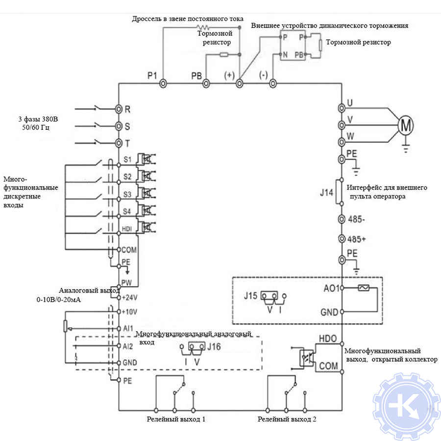 Схема подключения INVT CHF100 Схема подключения INVT CHF100
