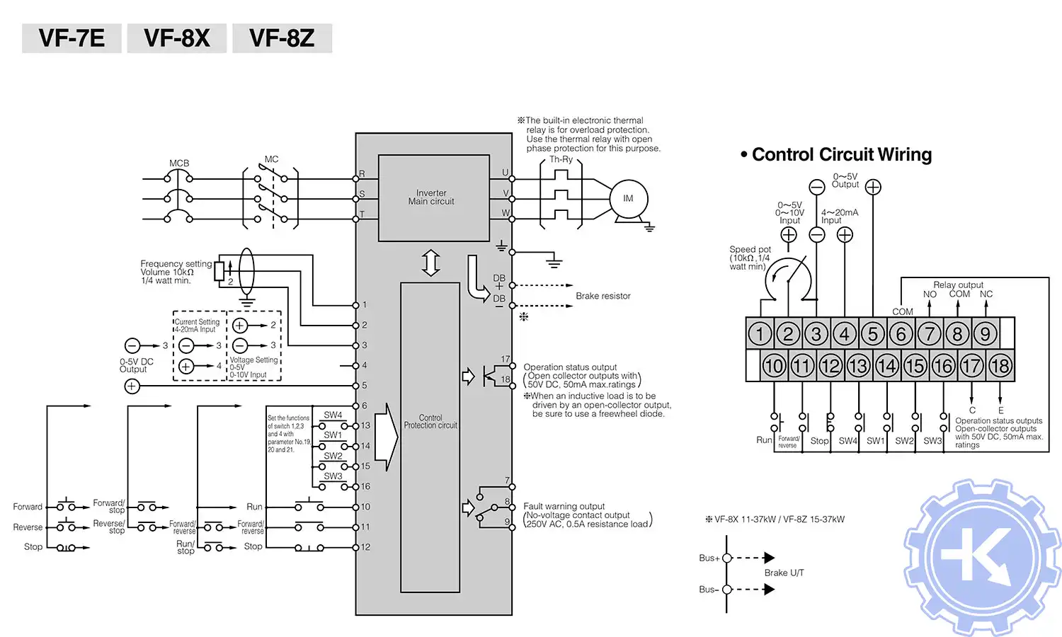 Схема электрических соединений Panasonic VF-7E, VF-8X, VF-8Z Схема электрических соединений Panasonic VF-7E, VF-8X, VF-8Z