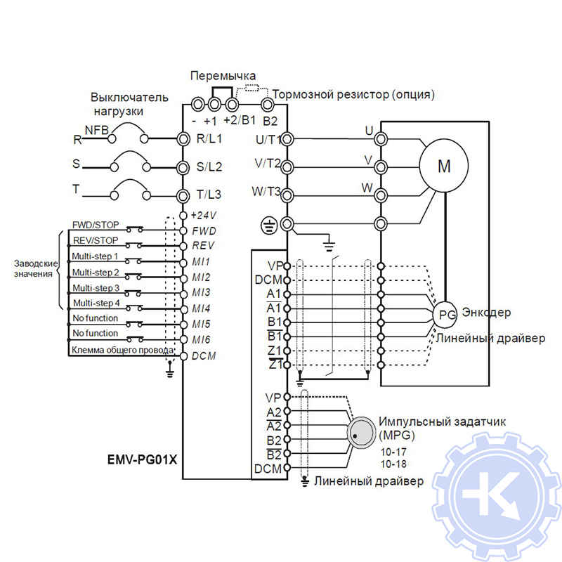 Схема подключения частотного преобразователя Delta, 1- вариант Схема подключения частотного преобразователя Delta, 1- вариант