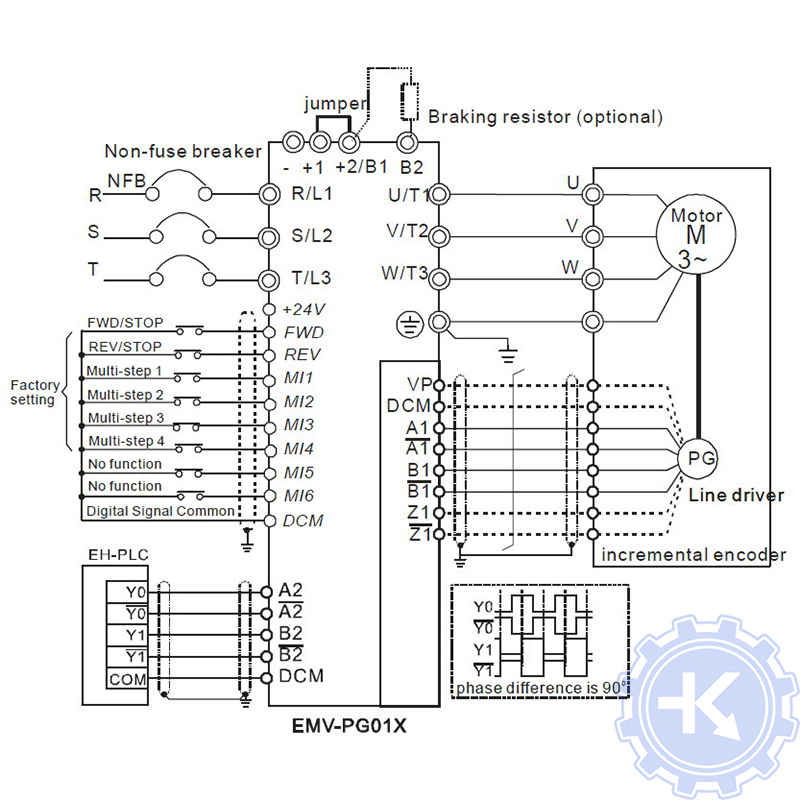 Схема подключения частотного преобразователя Delta, 2- вариант Схема подключения частотного преобразователя Delta, 2- вариант