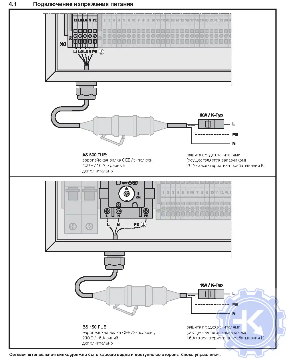Подключение напряжения питания Подключение напряжения питания