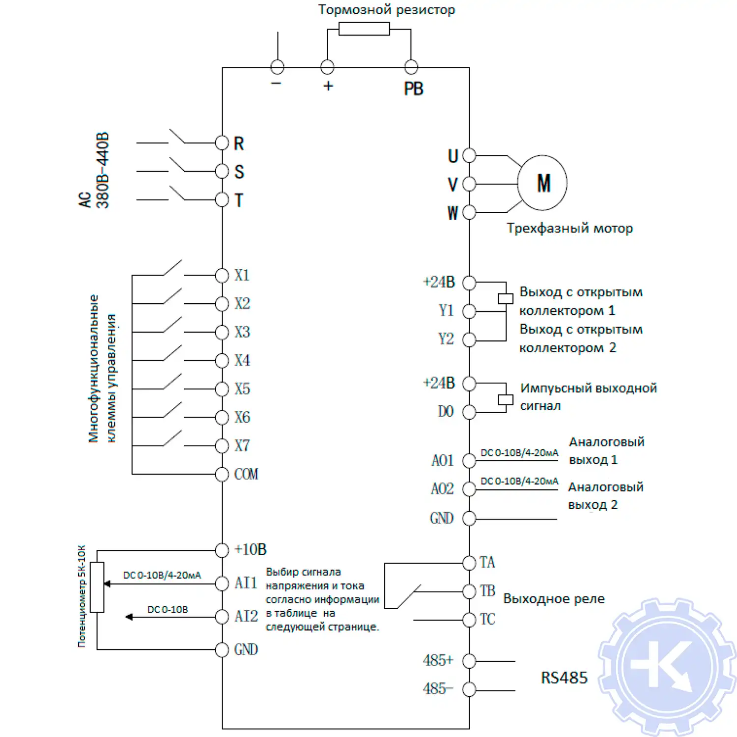 Схема подключения частотного преобразователя IDS-DRIVE-M VECTOR Схема подключения частотного преобразователя IDS-DRIVE-M VECTOR